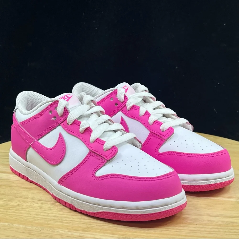 Nike Dunk Low Laser Fuchsia Pre School Sizes FB9108-102 Nike Dunk Pink